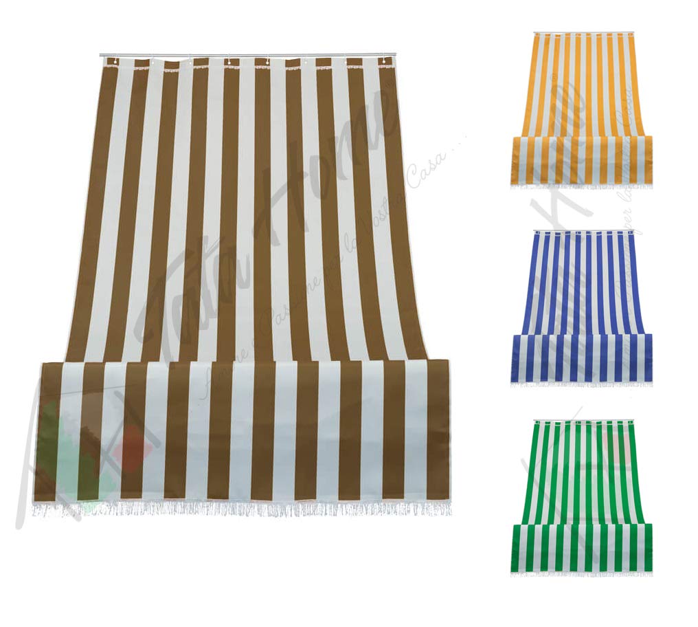 Tenda da Sole a Righe per Balcone Veranda Terrazzo 140x250 cm Marrone