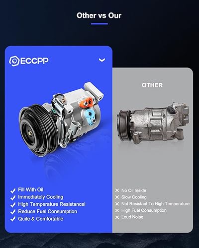 Miniatura 262 de ECCPP Compresor de CA 2001-2006 apto para Hyundai Santa Fe 2.7L Compresor de CA de enfriamiento rápido con embrague