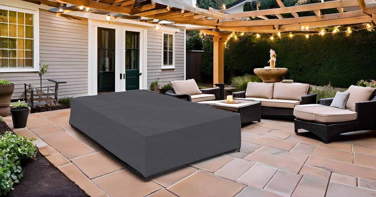 habeig Schutzhülle Abdeckung Gartenmöbel 300x250x90 cm PP-Woven wasserdicht für große Sitzgruppe Schutzhaube