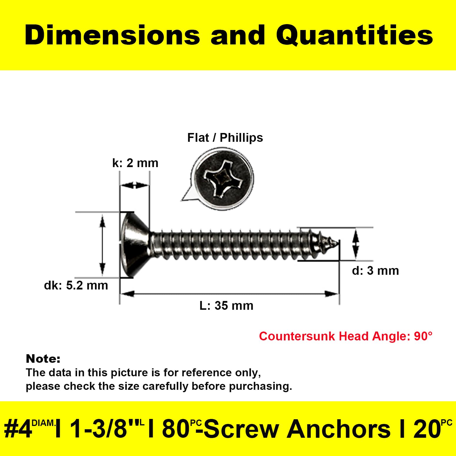 KELUBATU M3 Wood Countersunk Head Screws - Image 2