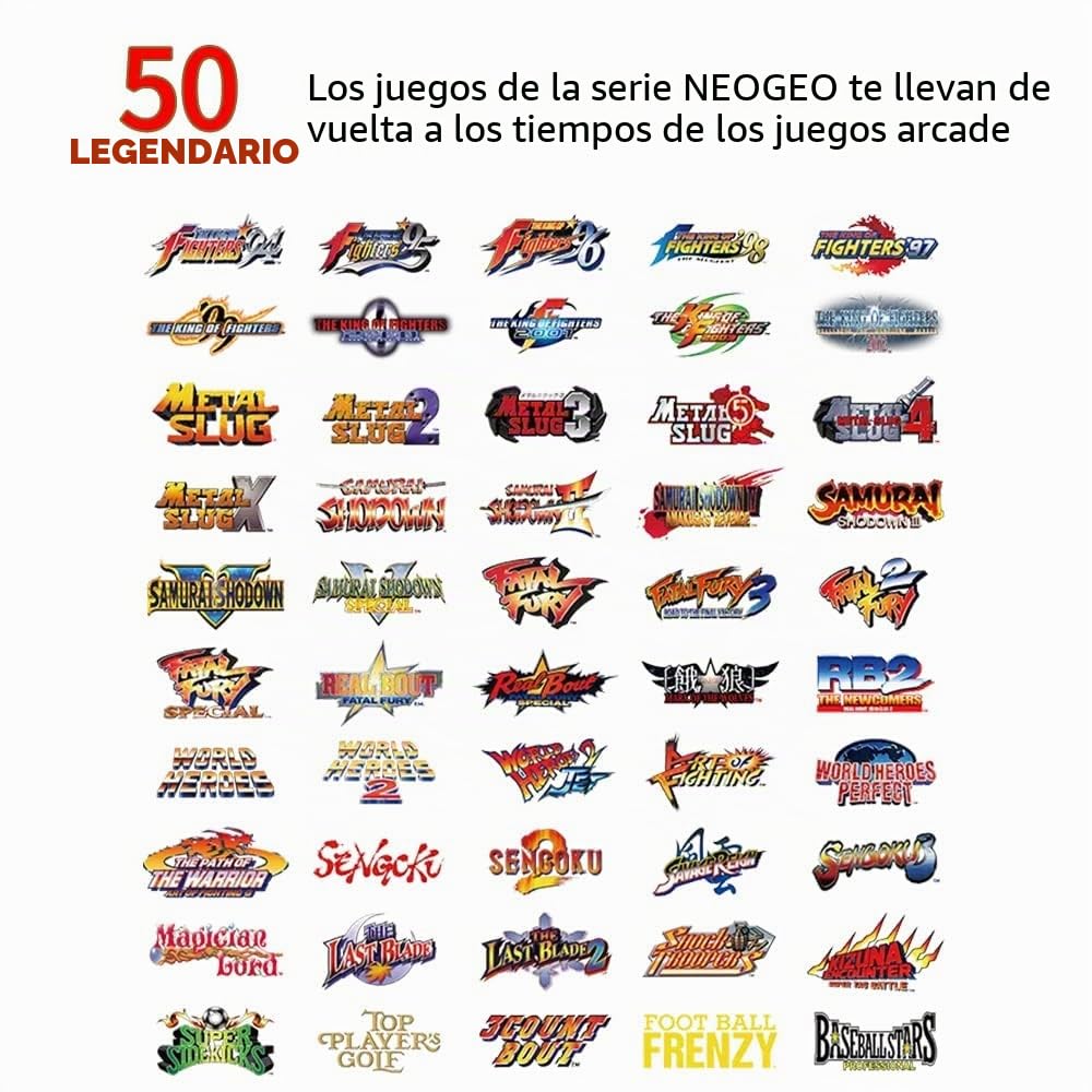 Unico MVSX Arcade con Base Combinación, 50 Juegos Retro con Licencia Oficial de SNK precargados, Admite Dos Jugadores para Jugar Juegos simultáneamente