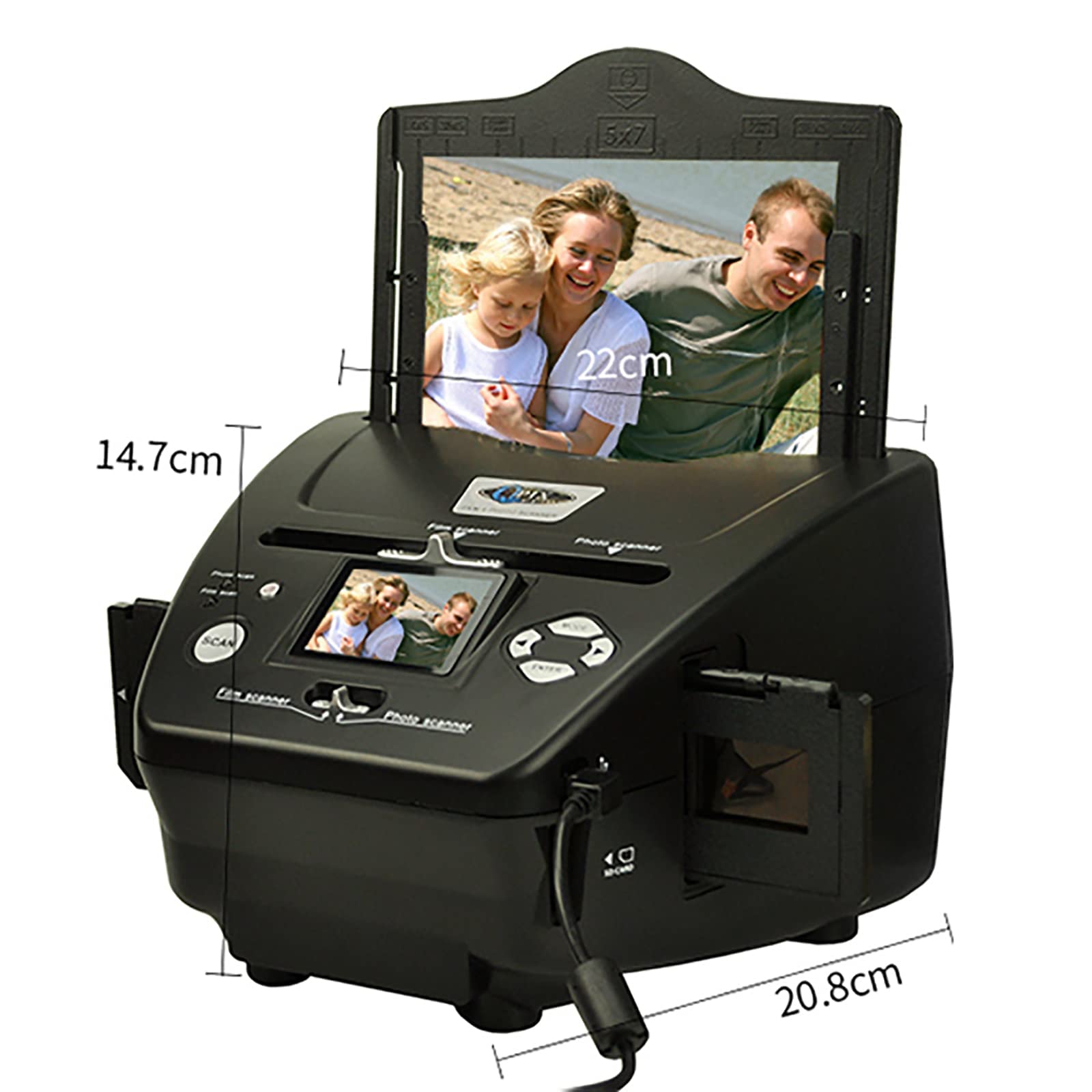 Visionneuse de diapositives / scanners négatifs - Convertit 135 mm - 135 mm - Diapositives / négatifs en photos numériques JPG - Numérisation 3 x 5, 4 x 6, 5 x 7 - Photos papier - Scanner de film