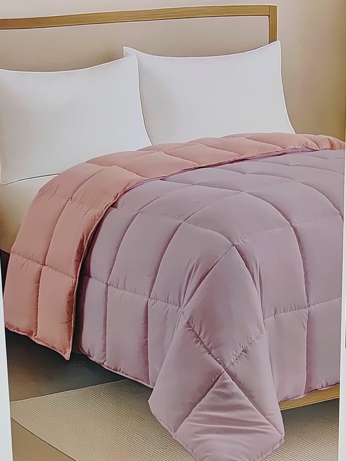 Raymond Home Reversible Solid Colours Double Bed/Single Bed Quilt with Super Soft Microfiber Filling 200 GSM, Suitable for All Season Use-image-15