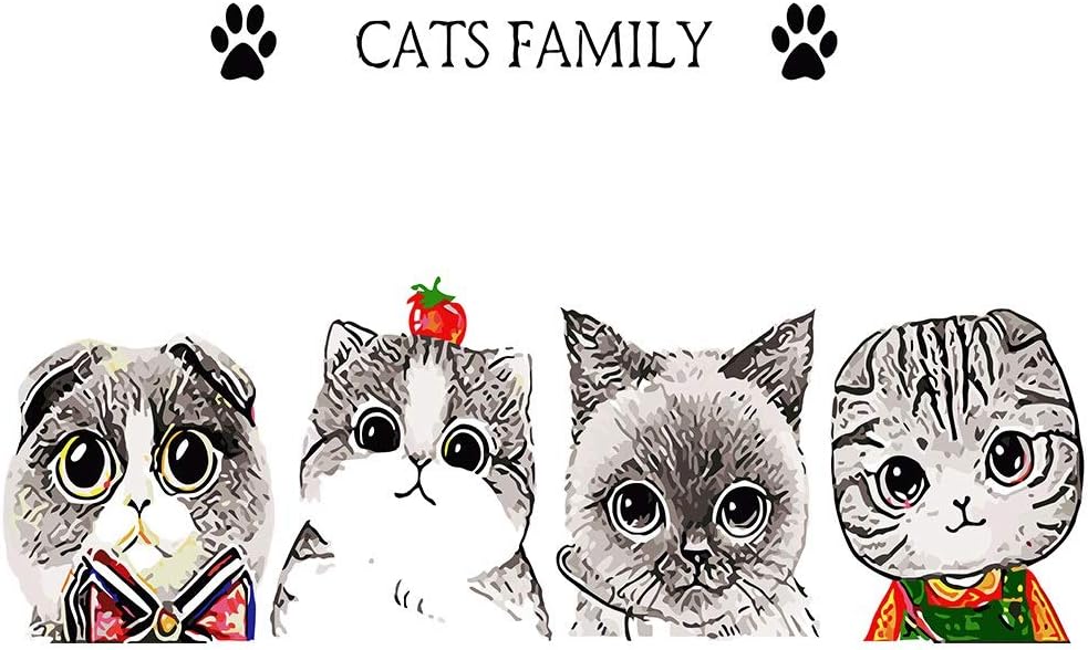 zZZ Cat - digital painting diy pure hand-painted oil painting core living room landscape oil painting frameless decorative painting 40 * 50/50 * 65/60 * 75 (Size : M)