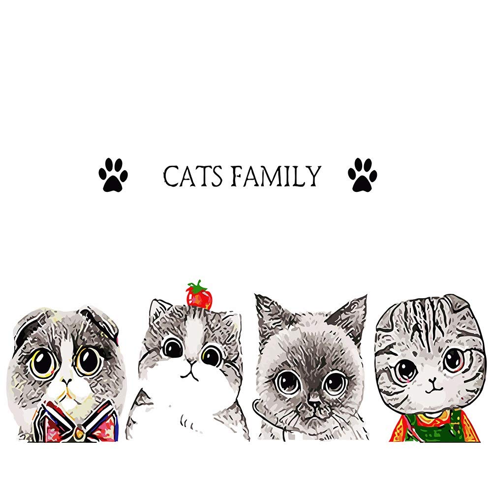 zZZ Cat - digital painting diy pure hand-painted oil painting core living room landscape oil painting frameless decorative painting 40 * 50/50 * 65/60 * 75 (Size : M)