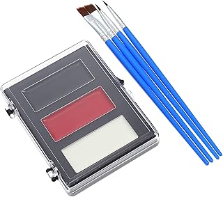 SEWACC 5 Conjuntos De Pigmento De Maquiagem De Palhaço Preto E Branco Pintura Facial Bolsa De Maquiagem Facial Para Artista Profissional Pincel Pintura Facial Paleta De Óleo Cosplay