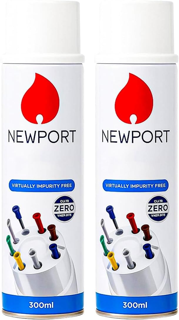 Karrma Ltd. Newport Gas For Lighters 300ml Compatible with All Lighters BBQ, Candle, Camping, Gas, Kitchen, Cooking Lighter - Pack of 2 x 300ml