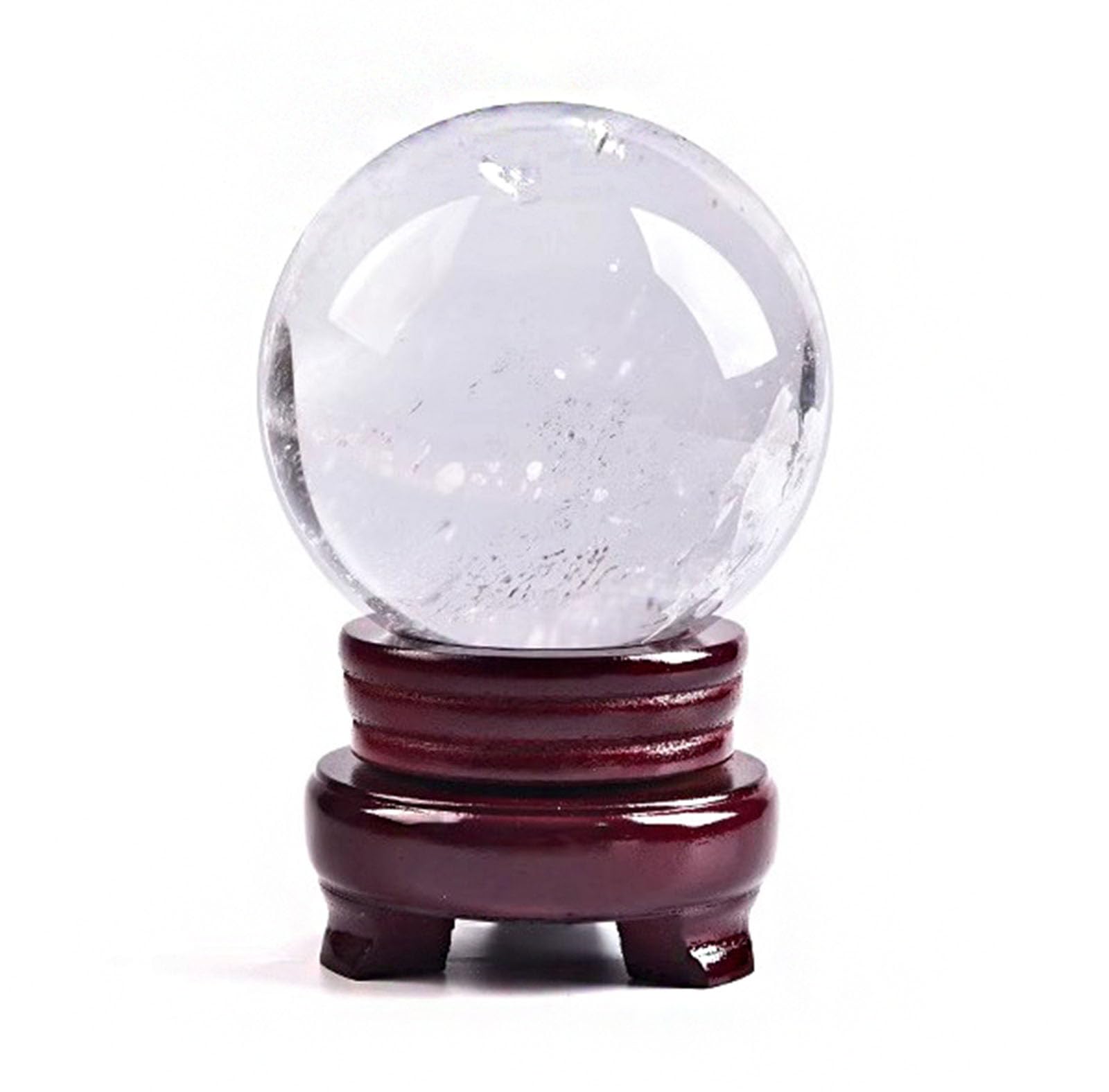 RVBLRDSE Handcrafted Crystal Ball with Stand, Clear Quartz Stone for Feng Shui Divination,Photography Prop Elegant Home Party Decor,2.36"(6cm) Gemstone Stone