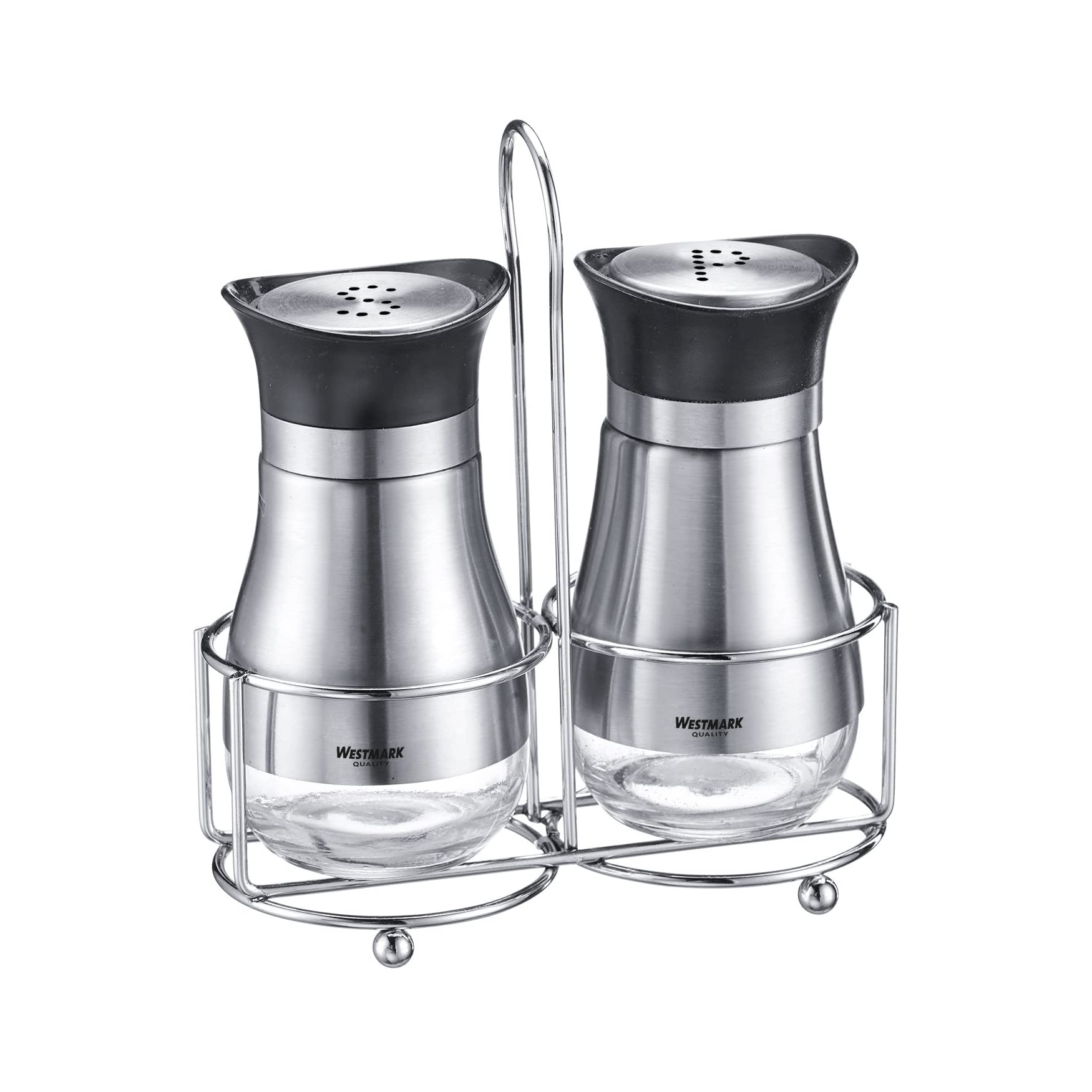 Salière et poivrière Lisbonne Westmark 3 pièces en verre et inox de 125 ml