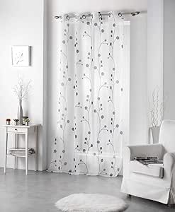Tenda Douceur D'Intérieur In Poliestere Con Occhielli Metallo, 140x180 Cm, Nero, 100% Poliestere - 3