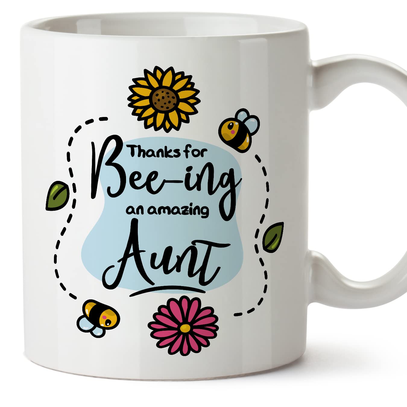 MUGFFINS Aunt Mug - in English - Thanks for Beeing Amazing - Funny Gift - Ceramic 11oz Mug