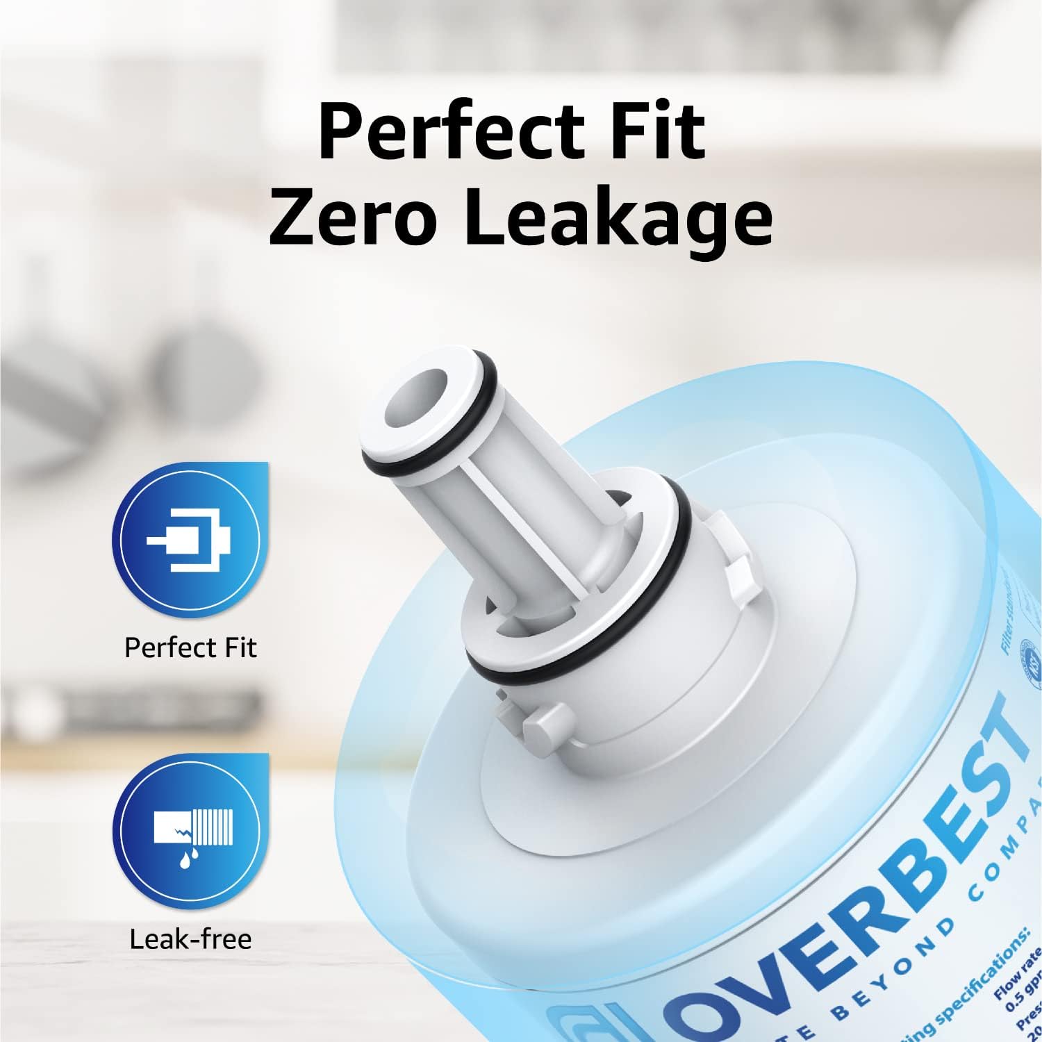 Overbest DA29-00003G Refrigerator Water Filter, Replacement For Samsung® DA29-00003G, DA29-00003B, DA29-00003A, Aqua-Pure Plus, HAFCU1 (Pack of 3)