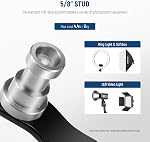 NEEWER 2 Pack T Type Wall Ceiling Mount, Ring Light Wall Mount Bracket with Detachable Ball Head, 5/8" Stud, 1/4" Screw for Flash Strobe Camera Monitor Studio Lighting, Max Load: 4.4lb/2kg, TS008