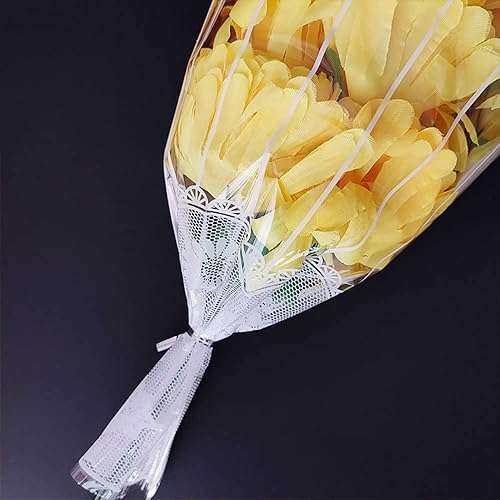 Miniatura 2 de Yimaa 100 fundas de papel para embalaje de flores, fundas de plástico para envolver ramos, mangas de celofán de flores, bolsas de embalaje de flores