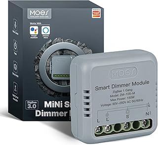 MOES Mini ZigBee LED Dimmer Schalter Modul,Smart Unterputz Dimmschalter für Alexa Google Home,Erfordert MOES ZigBee Hub,1 Gang