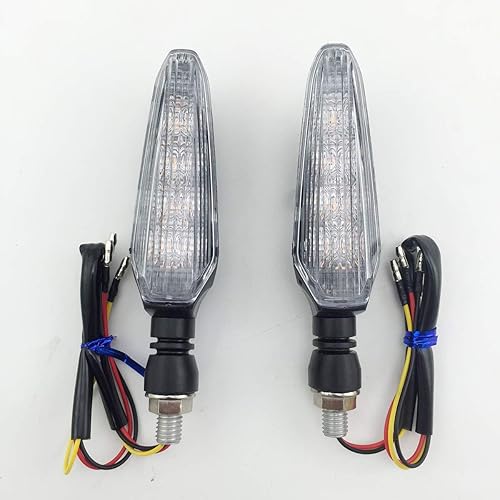 Miniatura 2 de PACASK 2 piezas 0.394in Universal motocicleta intermitente luces parpadeantes delanteras traseras luces para moto (amarillo azul modo)