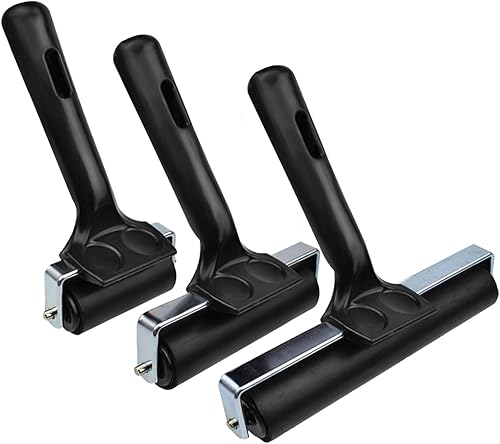 Rocutus Rodillo de goma dura, herramienta de construcción de cinta antideslizante para imprimir papeles pintados, sellar y pegar aplicaciones (2.25