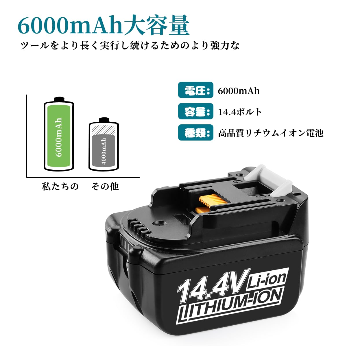 Dhe BL1460B×2 マキタ互換バッテリー マキタ互換バッテリー 14.4v AP BL1460b 互換バッテリー 14.4V