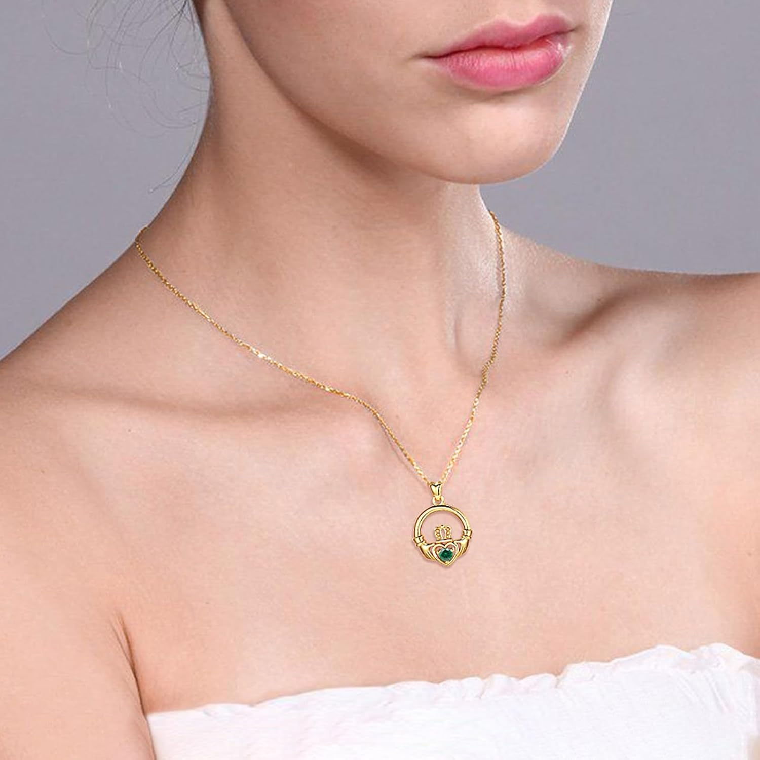 INFUSEU Sterling Silver Irish Jewelry, Celtic Claddagh Witches Knot Necklace for Women Teen Girls - Image 5