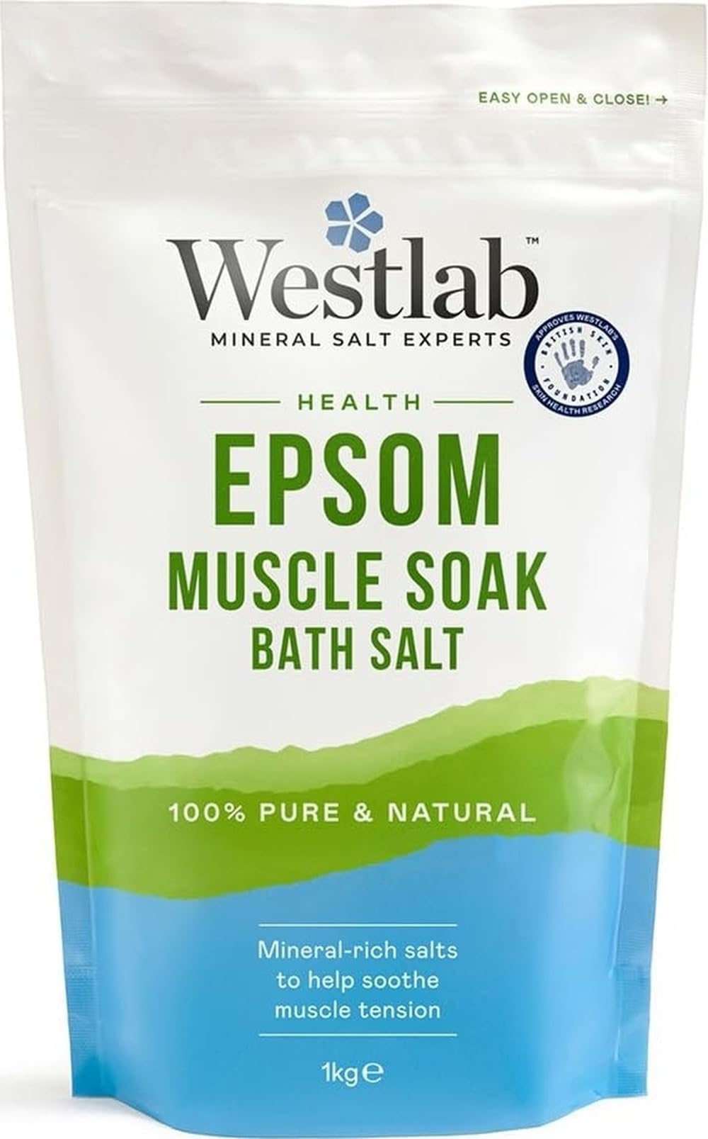 Westlab Health Epsom Bath Salts 1kg (1 Pack)