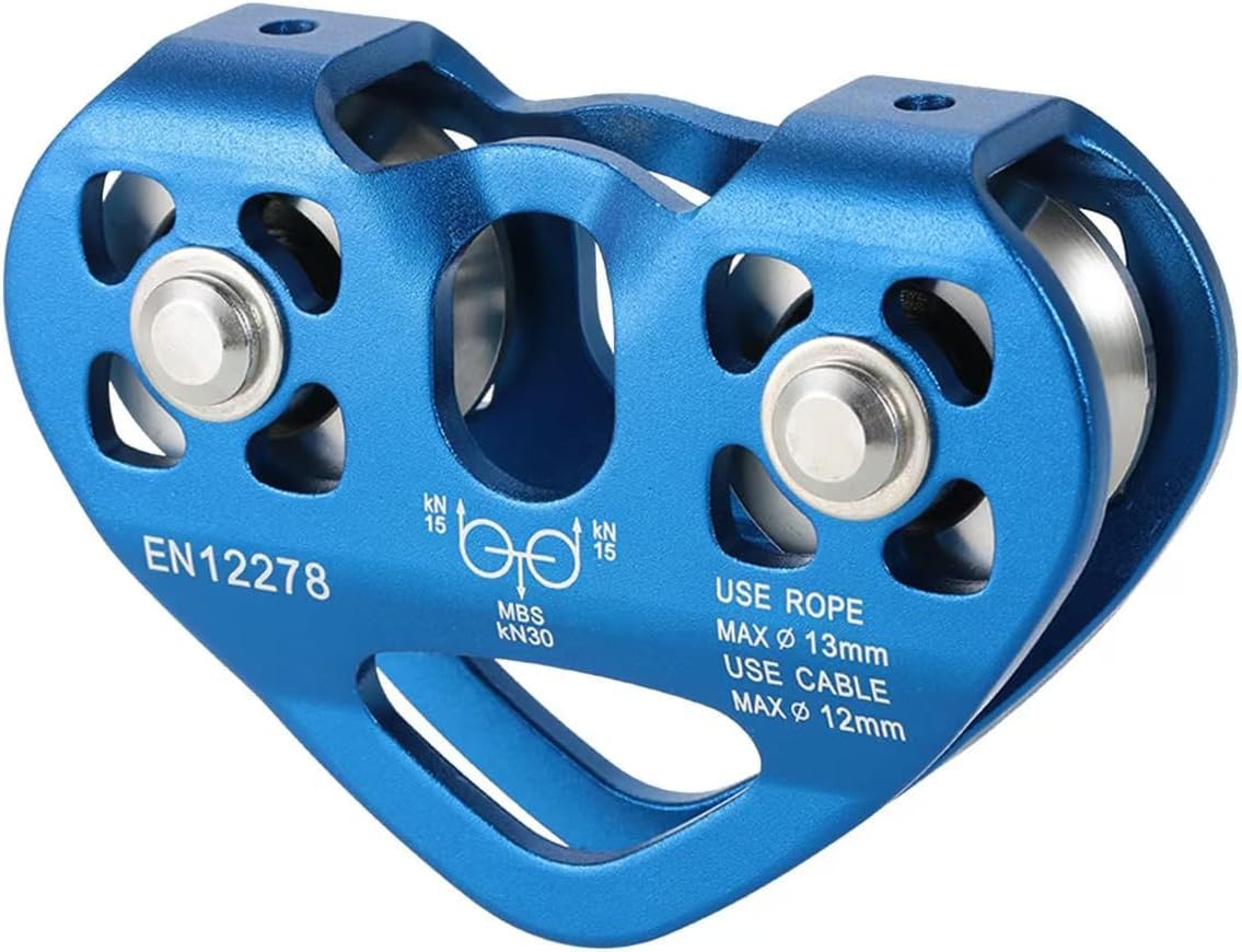 30KN Dual Pulley Zip Line Rettungskabelwagen, für 13 Mm Seil, Edelstahl mit Luftfahrtaluminium, für Outdoor-Erkundungen, Bergsteigen