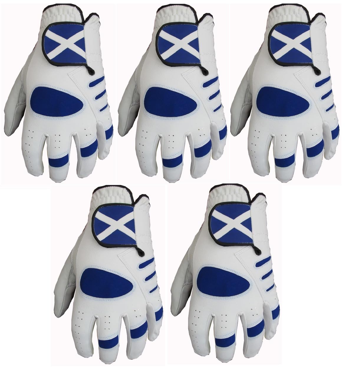 Logo Golf Gloves 5 Scotland Cabretta Leather Palm 4 Men Small Medium Large XL (Large, left)