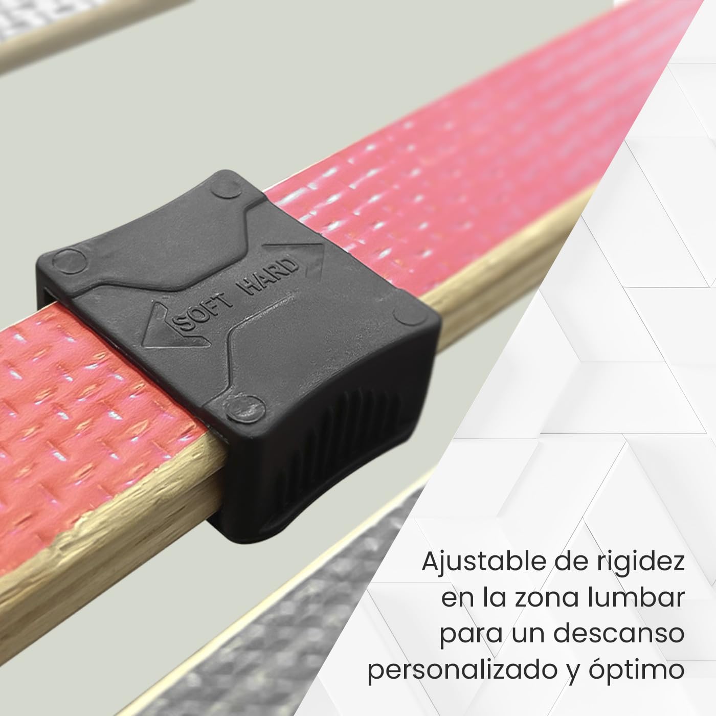 Homey - Somier Multiláminas Extra Resistente con Reguladores Lumbares de 90 x 190 con 4 Patas de 25cm Incluidas