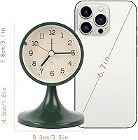 Vista 7 de Reloj despertador redondo de 3 pulgadas, analógico, silencioso, sin tictac, reloj de escritorio para dormitorio