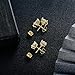 6 Pairs Earrings Set for Men 316L Stainless Steel 3/5/7mm Round and Princess Square Ear Piercing Studs Hypoallergenic Jewelry