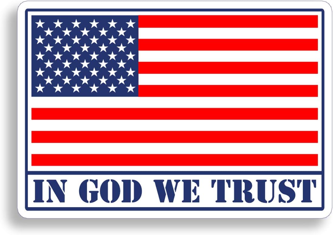 Amazon.com: in God We Trust Sticker USA American Flag Decal Military