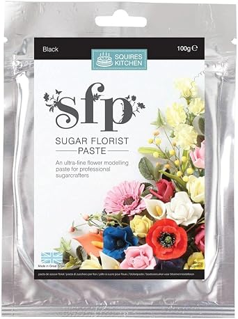Squires Kitchen Sugar Florist Paste SFP Black 100 Gram