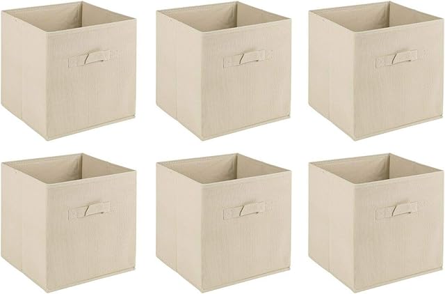 URBNLIVING Set Of 6 Beige Medium Non Woven Drawers