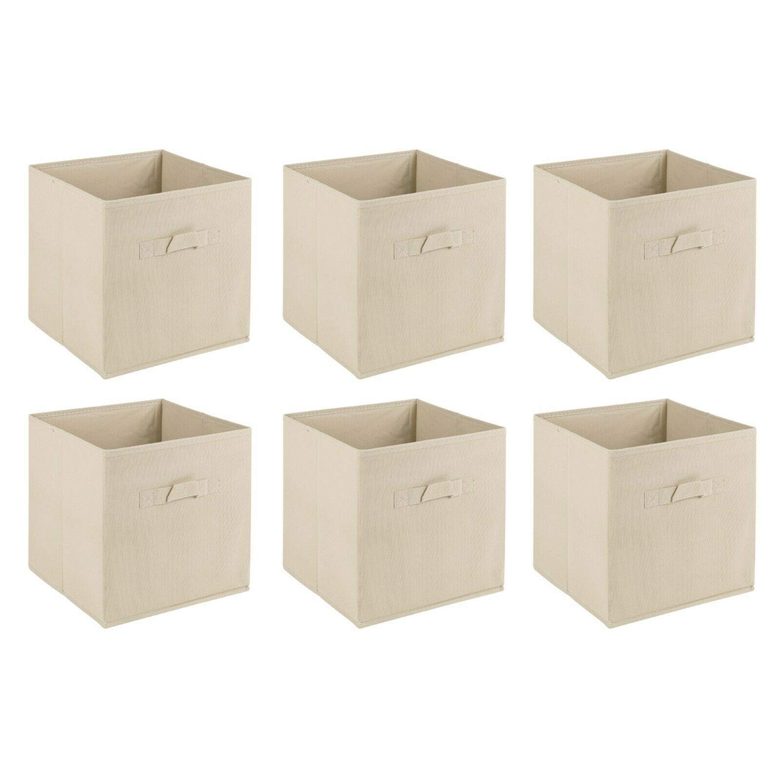 URBNLIVING Set of 6 Non-Woven Fabric Organiser Storage Boxes