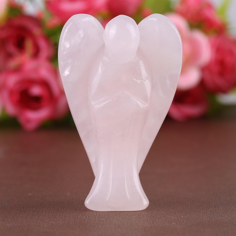 Crystal Guardian Angel, 2 inch Crystal Energy Chakra Reiki Healing Pocket Figurine for Home Office Desk Decoration - Image 3