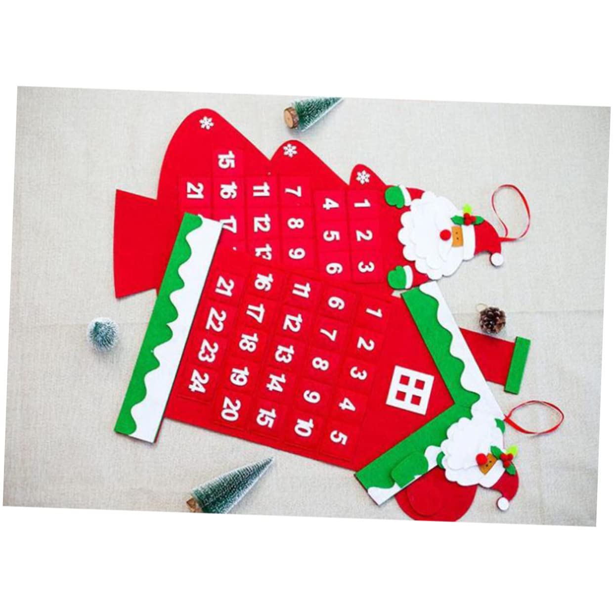 IMIKEYA 3 Stücke Kalender Tage Dekorative Filz Adventskalender für Weihnachten Hängende