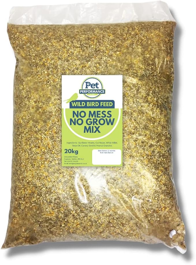 Pet Performance No Mess Bird Seed Mix for Wild Birds 20kg All Year