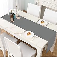 LivinEase Table Runner 42 x 240 cm Grey Cotton Blend 250 g/m² Table Runner Ideal for Christmas Table 6 to 8 Seater Modern Table Runner (Grey)