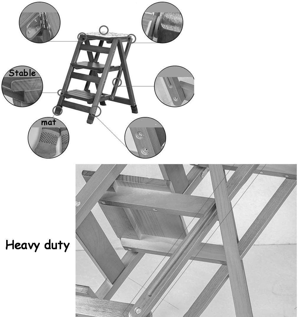 Escaleras de Tijera Plegables de Dos peldaños, Taburete de Escalera, Silla de Comedor de Madera para el hogar, Herramienta de jardín