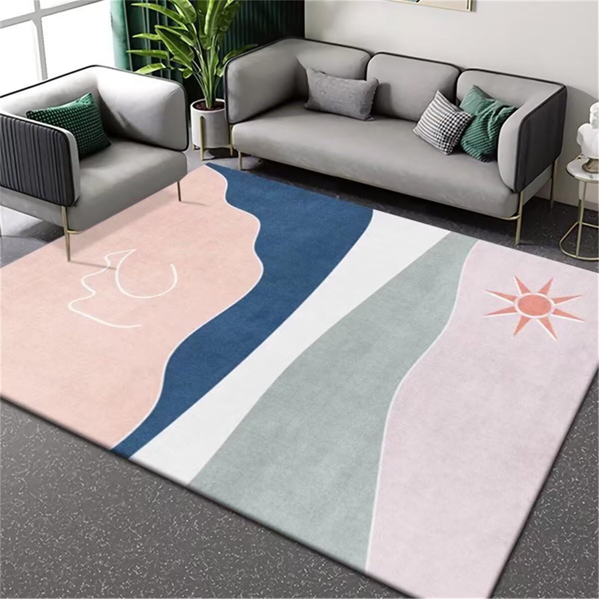 Tapis de bureau personnalisé rose et bleu 90x150cm pour créer une chambre d'enfant douce