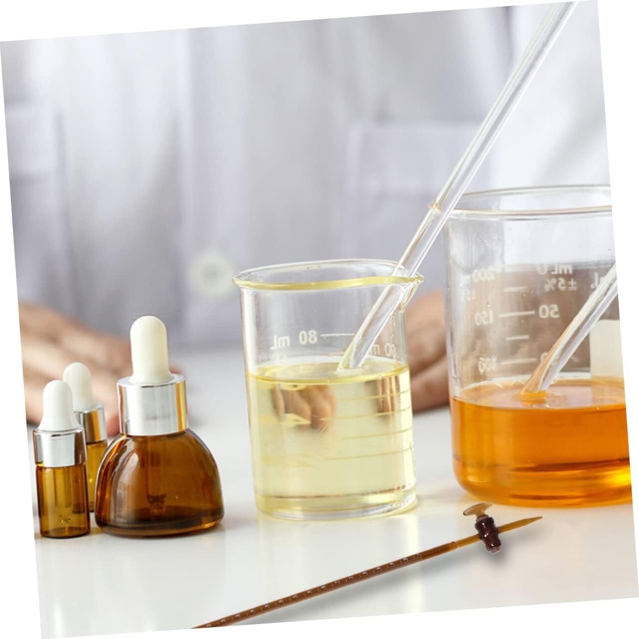 mikrobureta borokrzemowa, Biureta ze szkła borokrzemianowego 2 szt. Wielokolorowa 10/25/50 ml do laboratorium szkolnego(Brown,10ml)