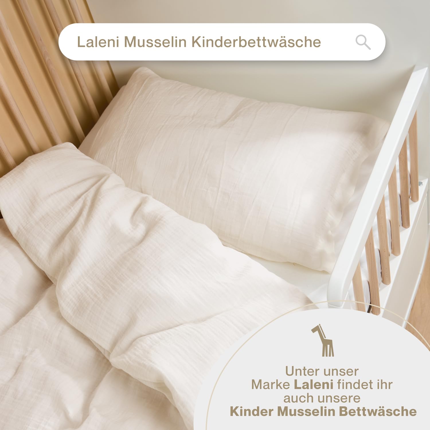 Blumtal Ropa de Cama 200x220cm - Oeko-Tex Certificado - Algodón Muselina Beige - Funda nórdica + 2 Funda de Almohada 80x80 - Ropa de Cama 200x220 - Unisex - Made in Europe