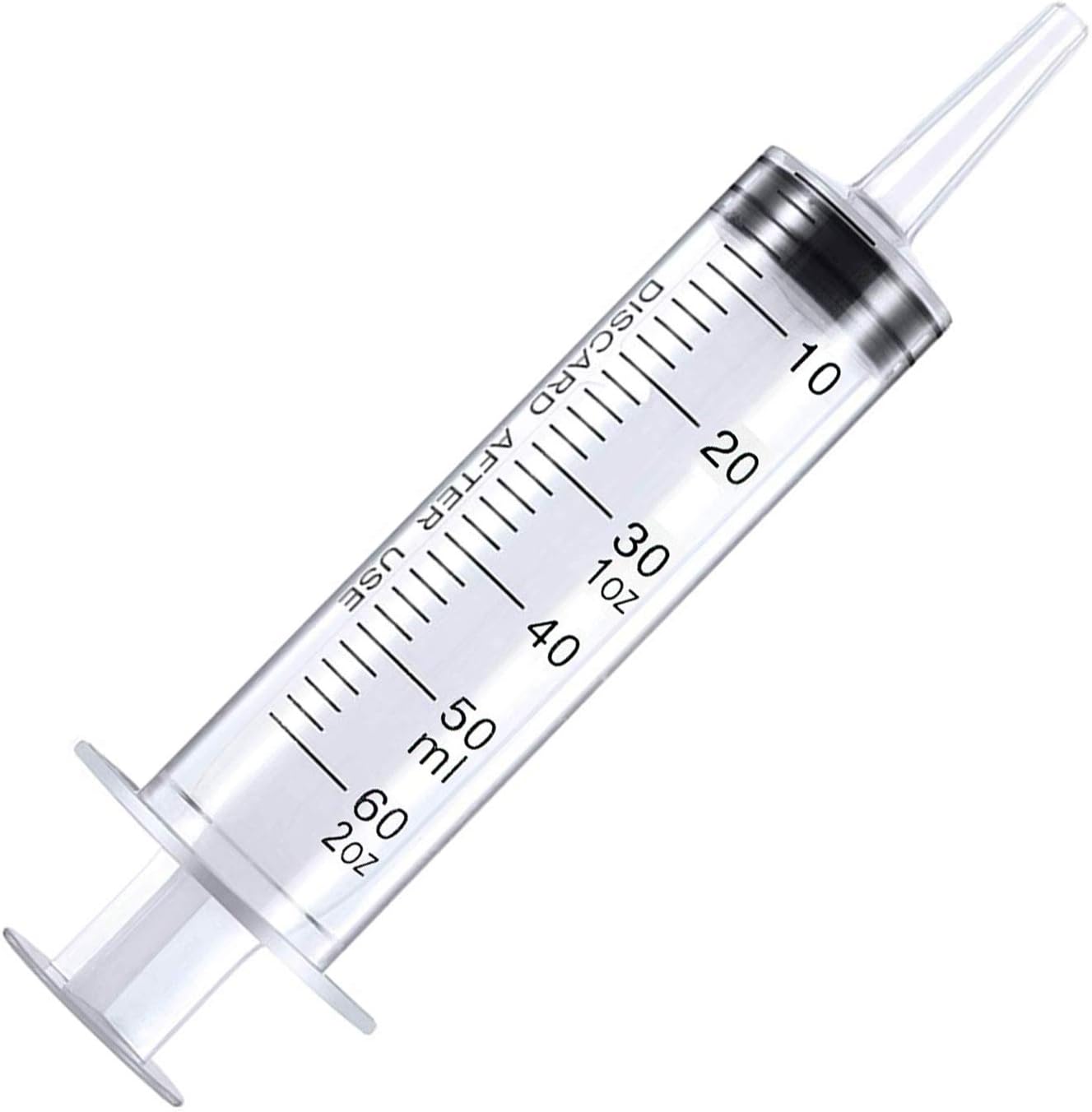 HAKACC 60 ml Disposable Syringe,Feeding Plastic Syringe Sterile Package 50ml Catheter Tip for Scientific Labs Liquid Measuring Animal Plant