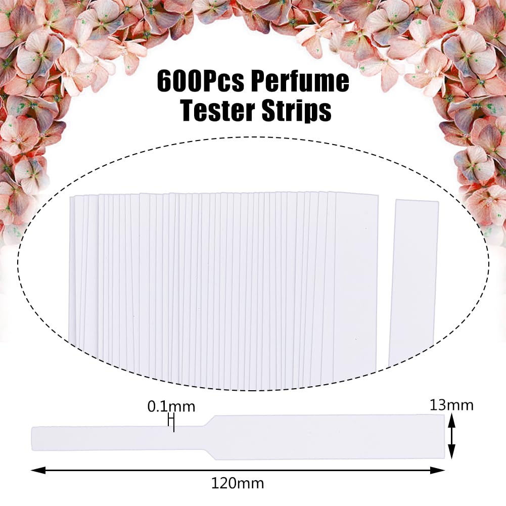 DICOSMETIC 600 Stück Parfümpapier Teststreifen Weißes Parfüm Löschpapier 120mm Papierstreifen Aromatherapie Duftstreifen Teststreifen für Aromatherapie Für Duftliebhaber