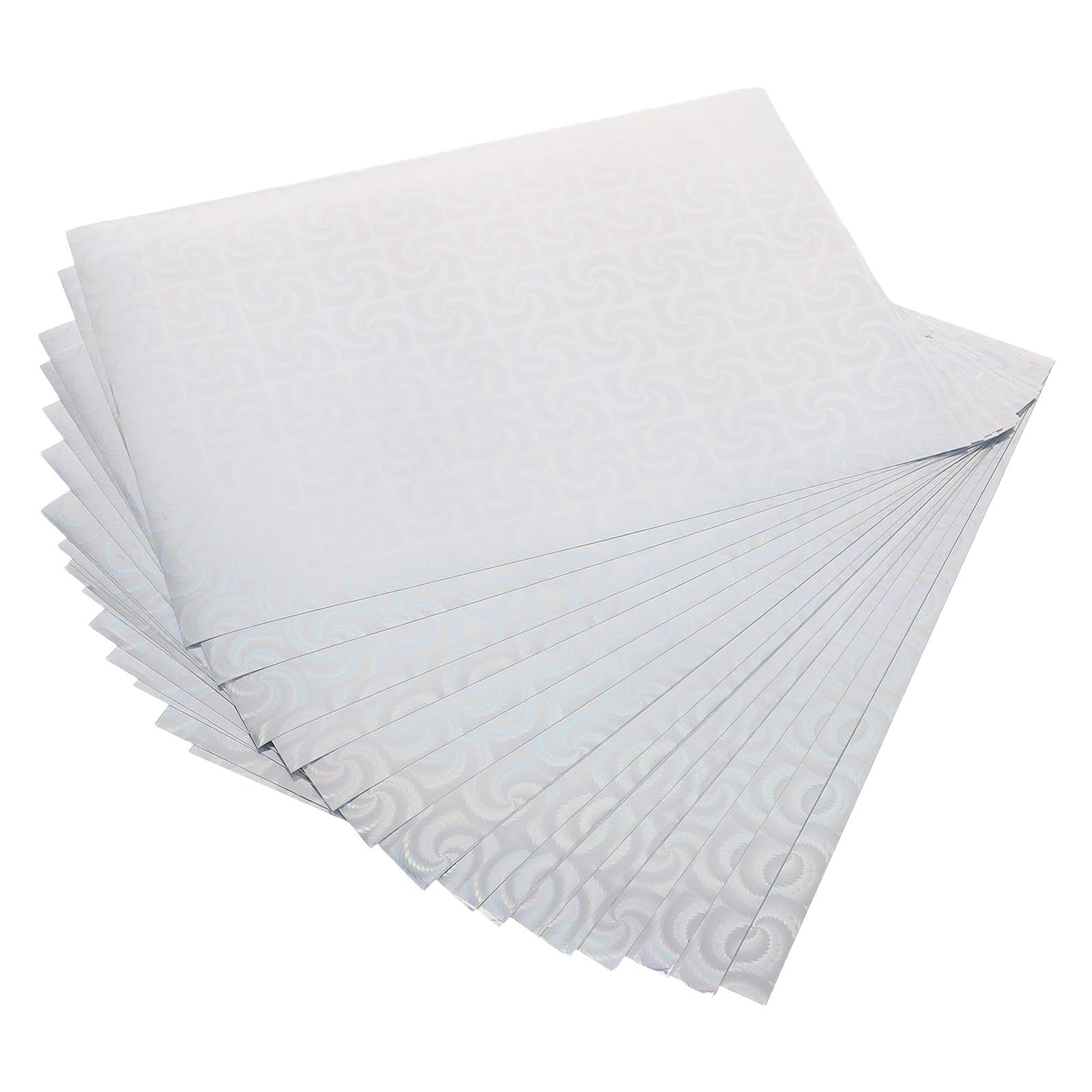 Outanaya 20 Unidades Papel Fotográfico A4 Adhesivo para Scrapbooks y Laptops Acabado Holográfico Plata, Compatible Impresoras de Inyección de Tinta
