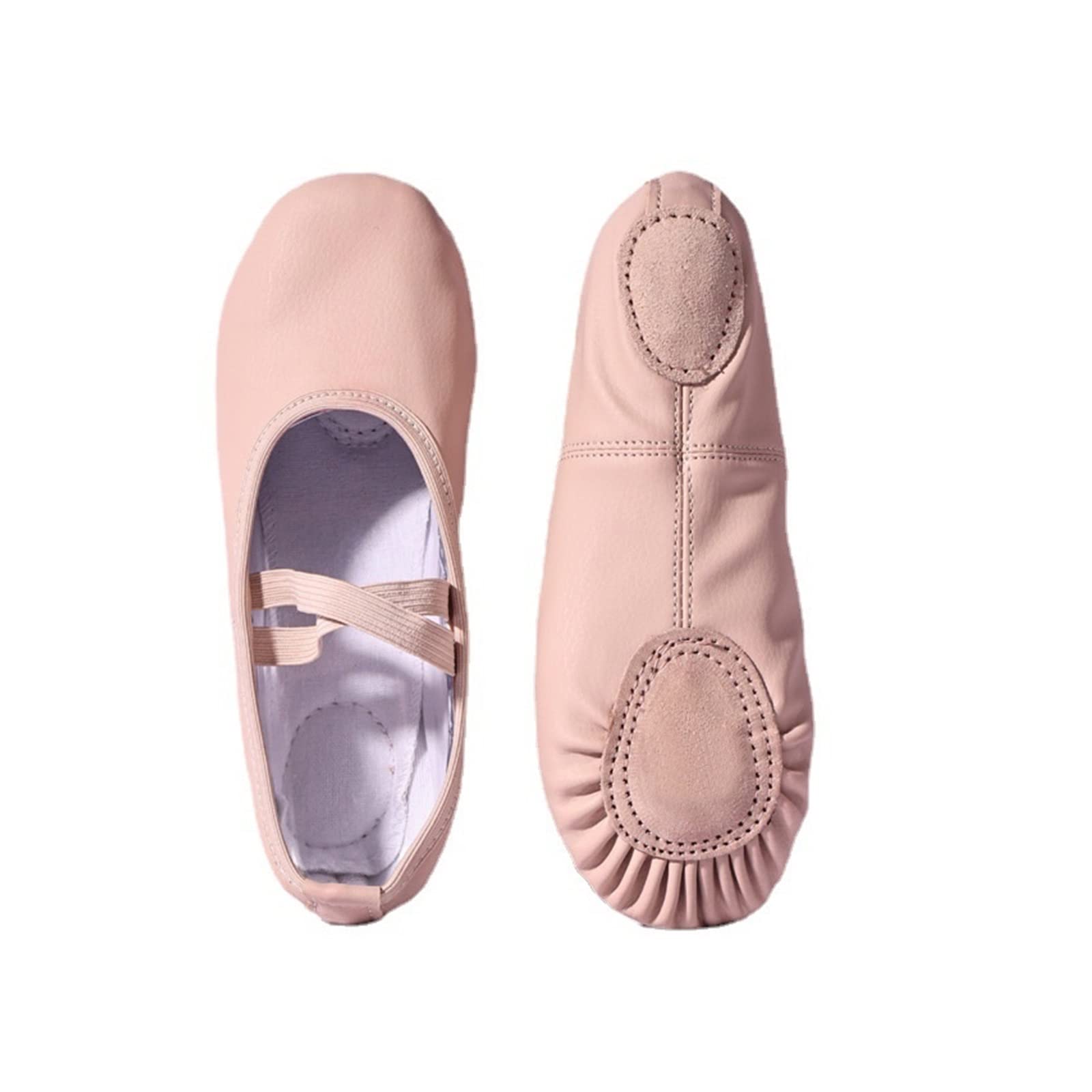 Zapatos de Baile Zapatillas de Ballet Zapatillas de Ballet para niñas Suelas de Cuero Zapatos de Baile Zapatillas de Ballet de Lona para niñas Pisos (Color : Free Lace Full Sole, Shoe Size : 37) (FR