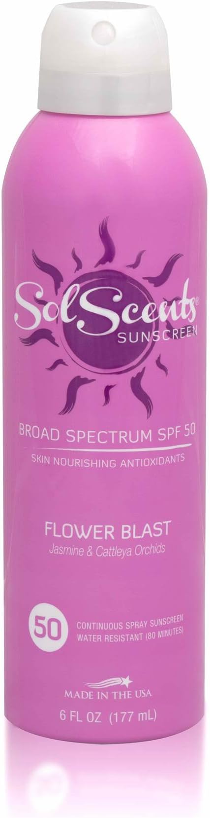 Continuous Spray Sunscreen, Flower Blast, 6 Fluid Ounce by Solscents