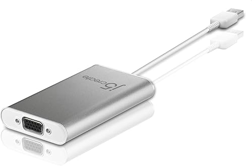 j5create Adaptador de pantalla USB 2.0 a VGA  Conectividad USB Plug & Play, 3 modos de visión, compatible con Windows y Mac