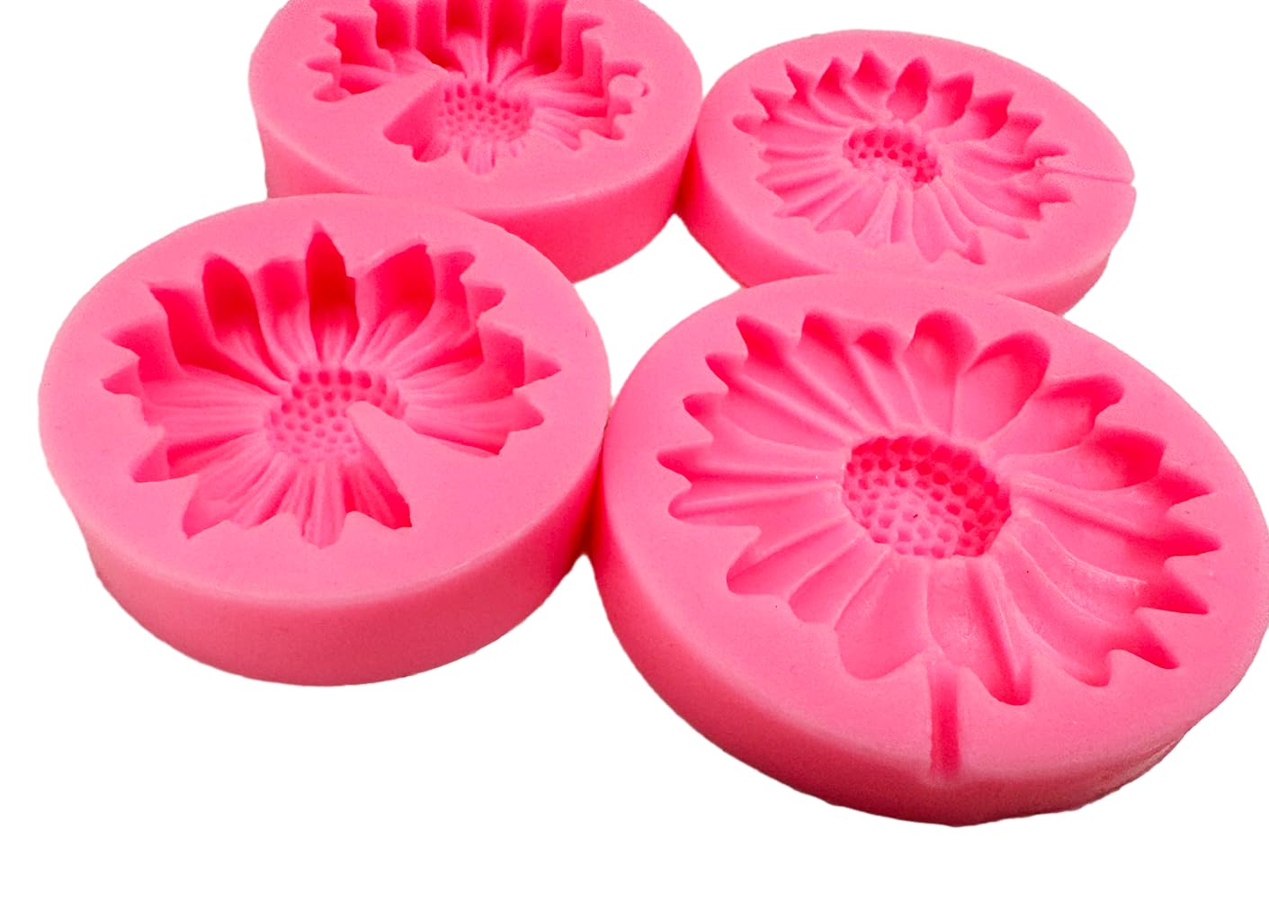 Chrysanthemum Silicone Molds 4Pcs/Set, Chamomile Family Cake Decoration Fondant Mold - Image 4