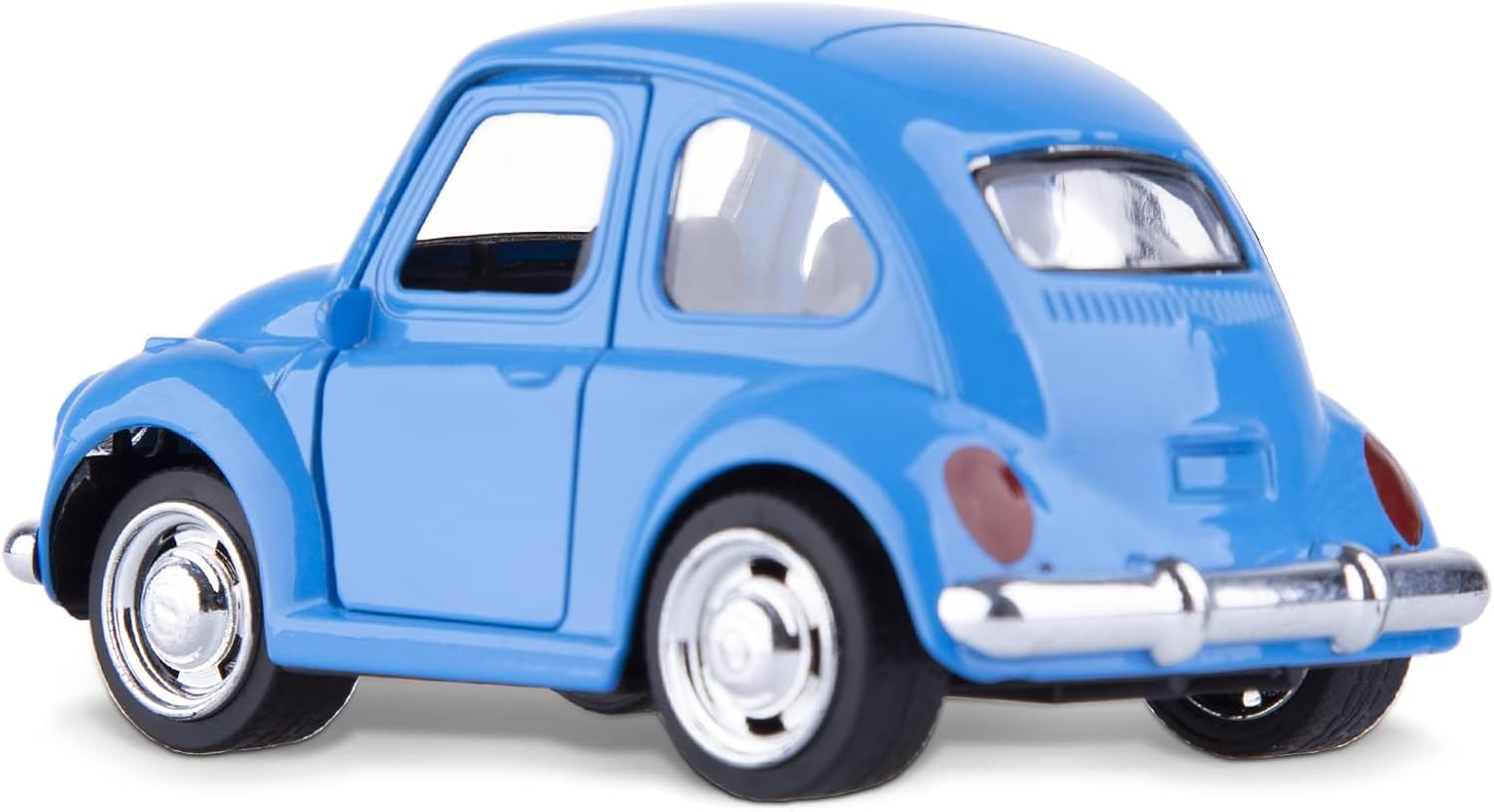 Berry President Die Cast Alloy Beetle Car Model, 1:36 Pullback Toy Vehicle with Opening Doors, Vintage Classic Car Toys for Kids and Adults (Blue)