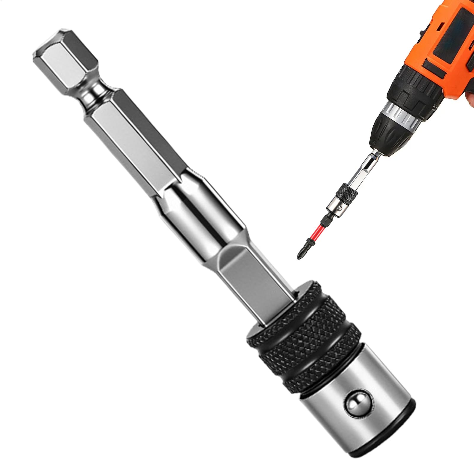 Adaptador de punta de taladro anticaídas para evitar pérdidas de tornillos en obra